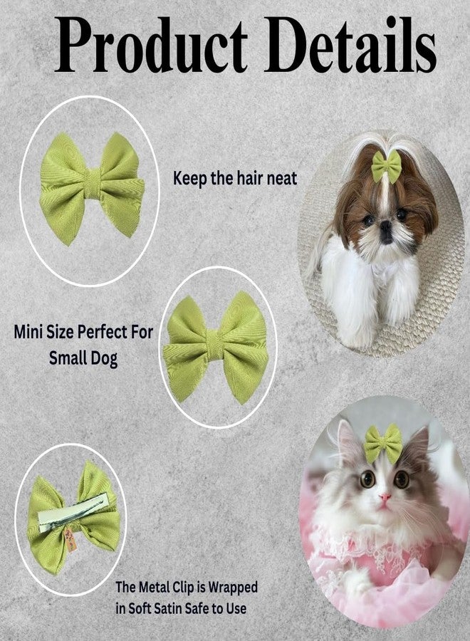 Western Era Dog Bow Hair Clip | Stylish Pet Accessory | Soft Comfortable | Small, Medium & Large Dogs | Grooming, Photoshoot, Parties Fashionable & Durable Design for Pets (Light Green) - Image 3